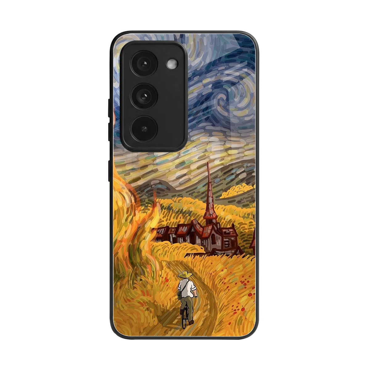 Starry Ride back phone cover | glass case for redmi 15 5g
