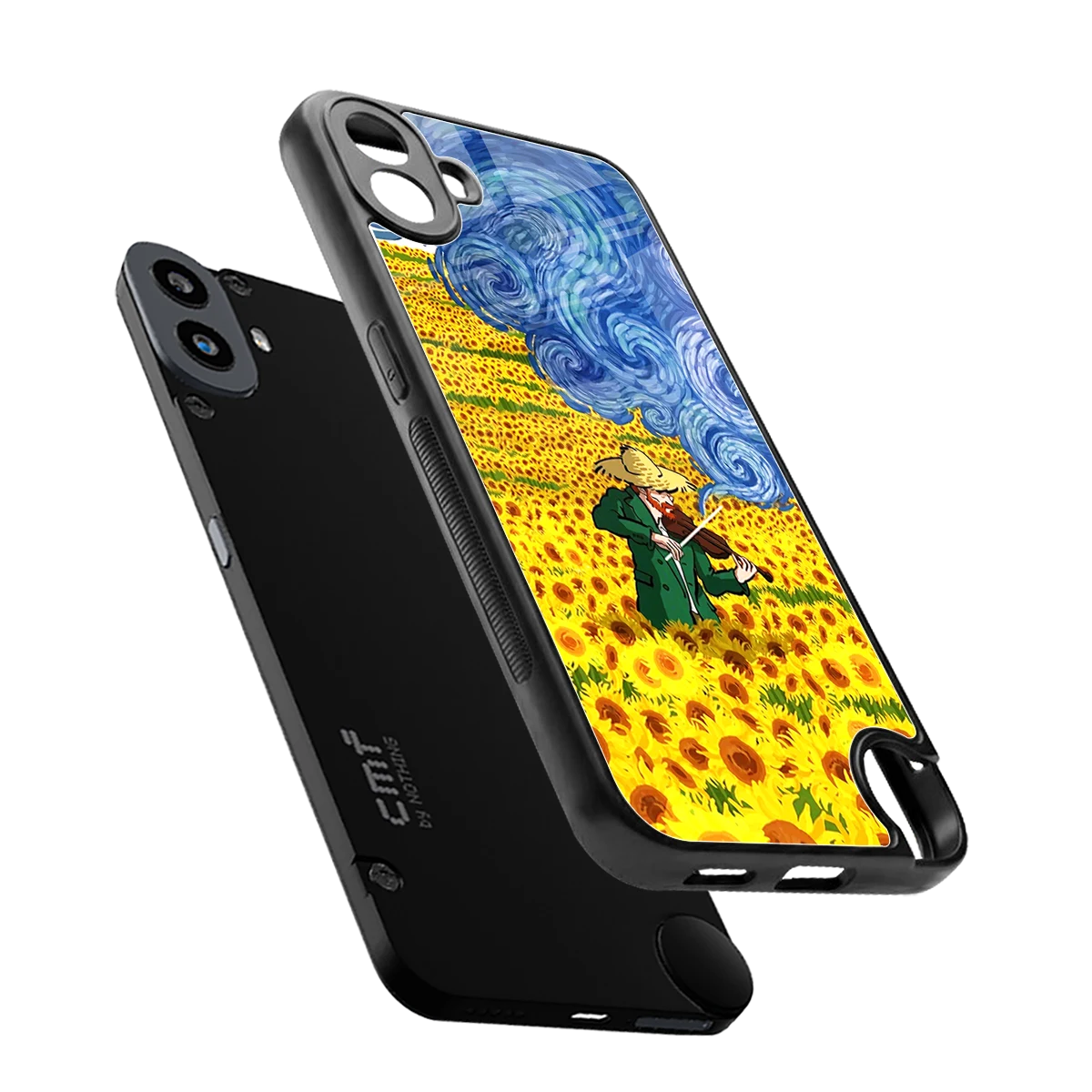 Starry Strings sleek cmf nothing phone 1 cover with tempered glass back and TPU edges