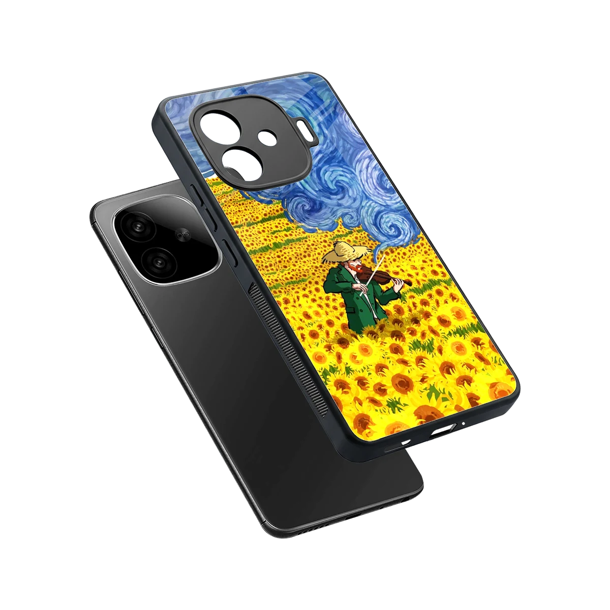 Starry Strings sleek iqoo neo 10r 5g cover with tempered glass back and TPU edges