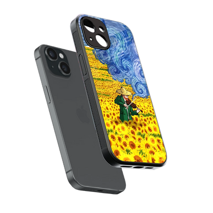 Starry Strings sleek iphone 13 cover with tempered glass back and TPU edges