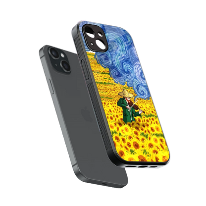 Starry Strings sleek iphone 14 plus cover with tempered glass back and TPU edges