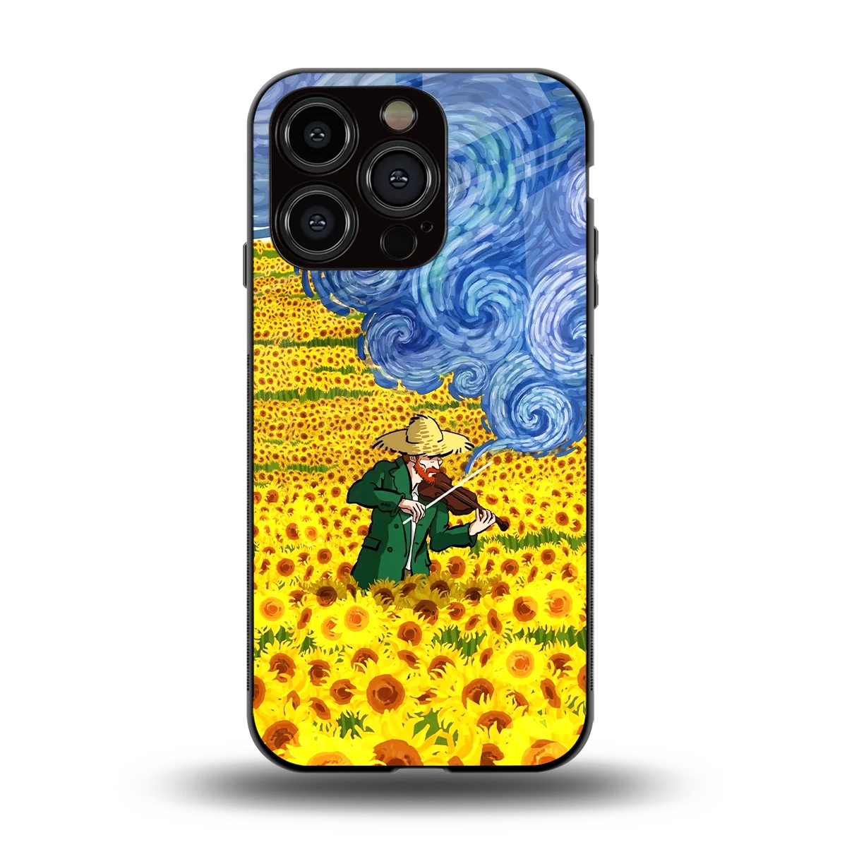 Starry Strings back phone cover | glass case for iphone 15 pro