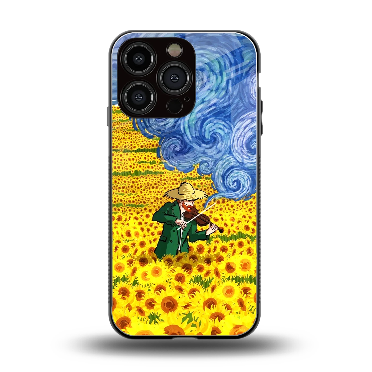 Starry Strings back phone cover | glass case for iphone 16 pro