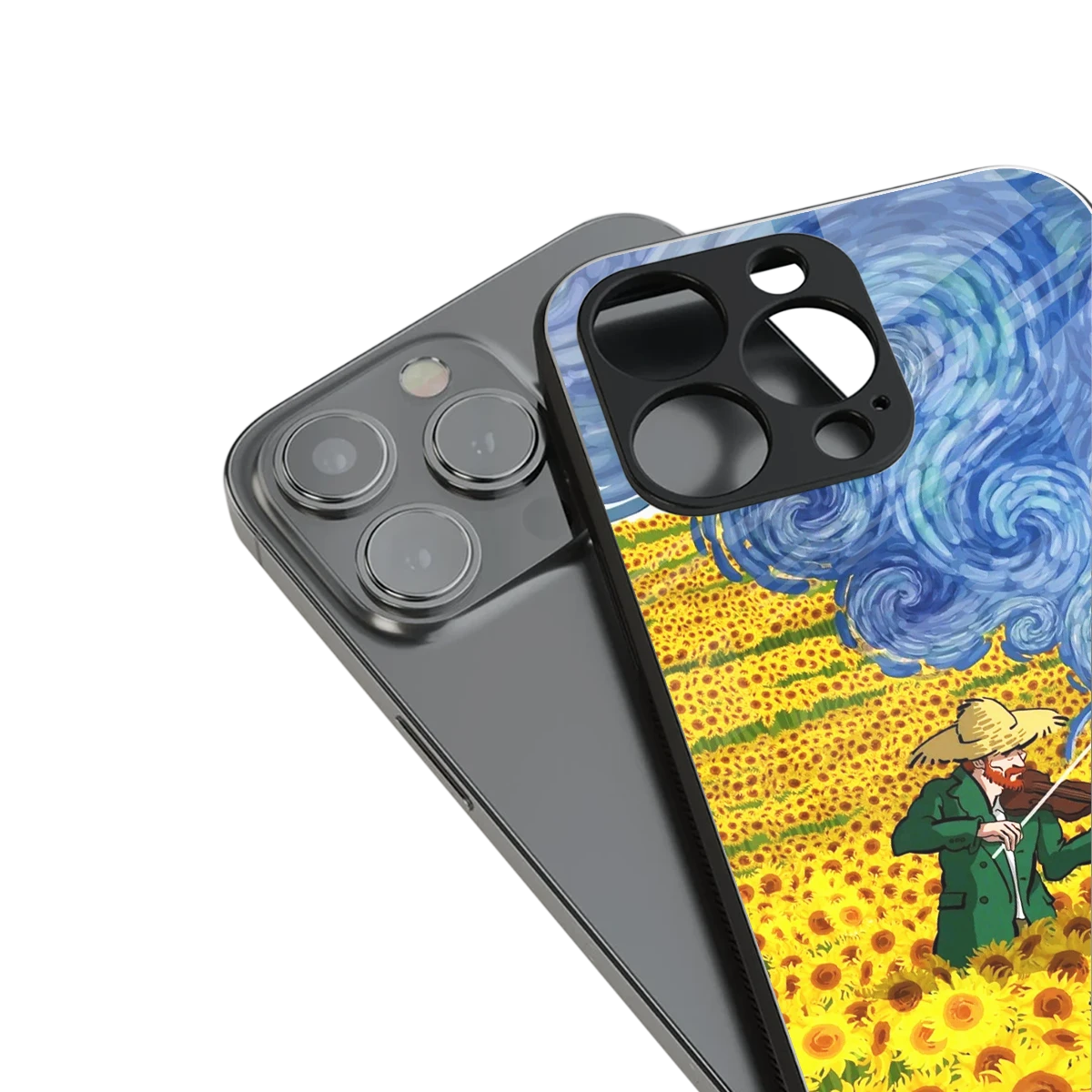 Starry Strings stylish phone case for iphone 15 pro max | glossy glass and slim fit