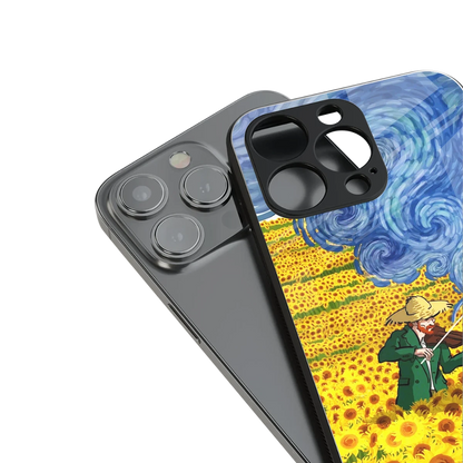 Starry Strings stylish phone case for iphone 16 pro max | glossy glass and slim fit