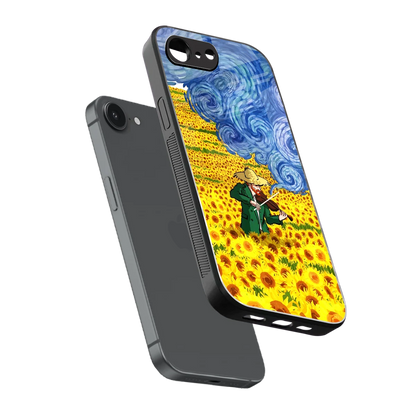 Starry Strings sleek iphone 17e cover with tempered glass back and TPU edges
