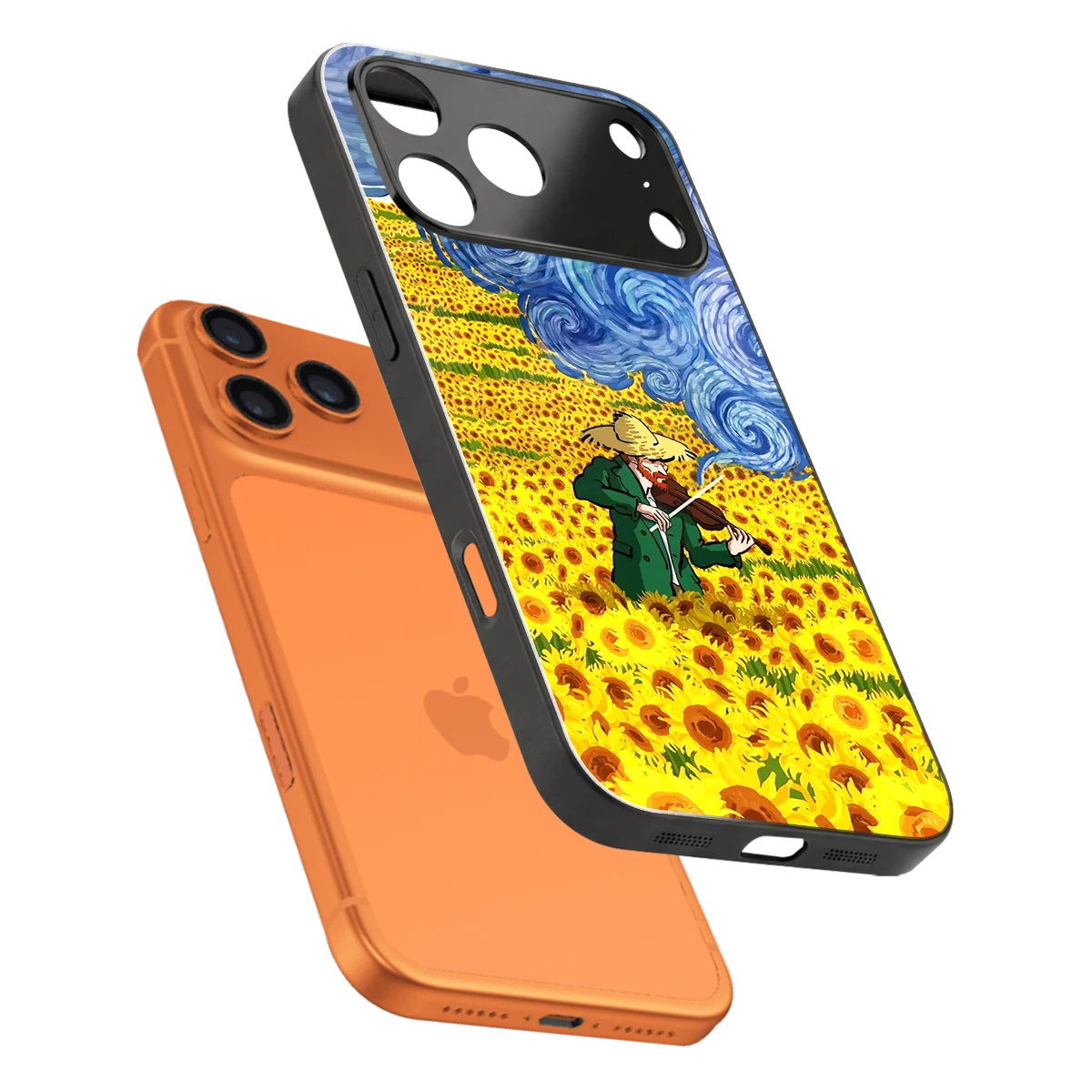 Starry Strings sleek iphone 17 pro cover with tempered glass back and TPU edges