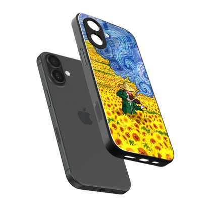 Starry Strings sleek iphone 17 cover with tempered glass back and TPU edges