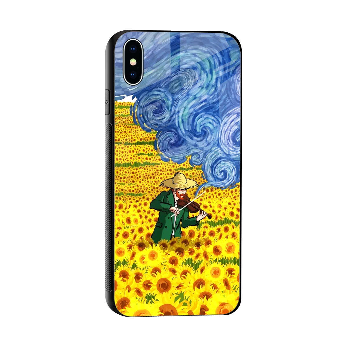 Starry Strings sleek iphone xs max cover with tempered glass back and TPU edges
