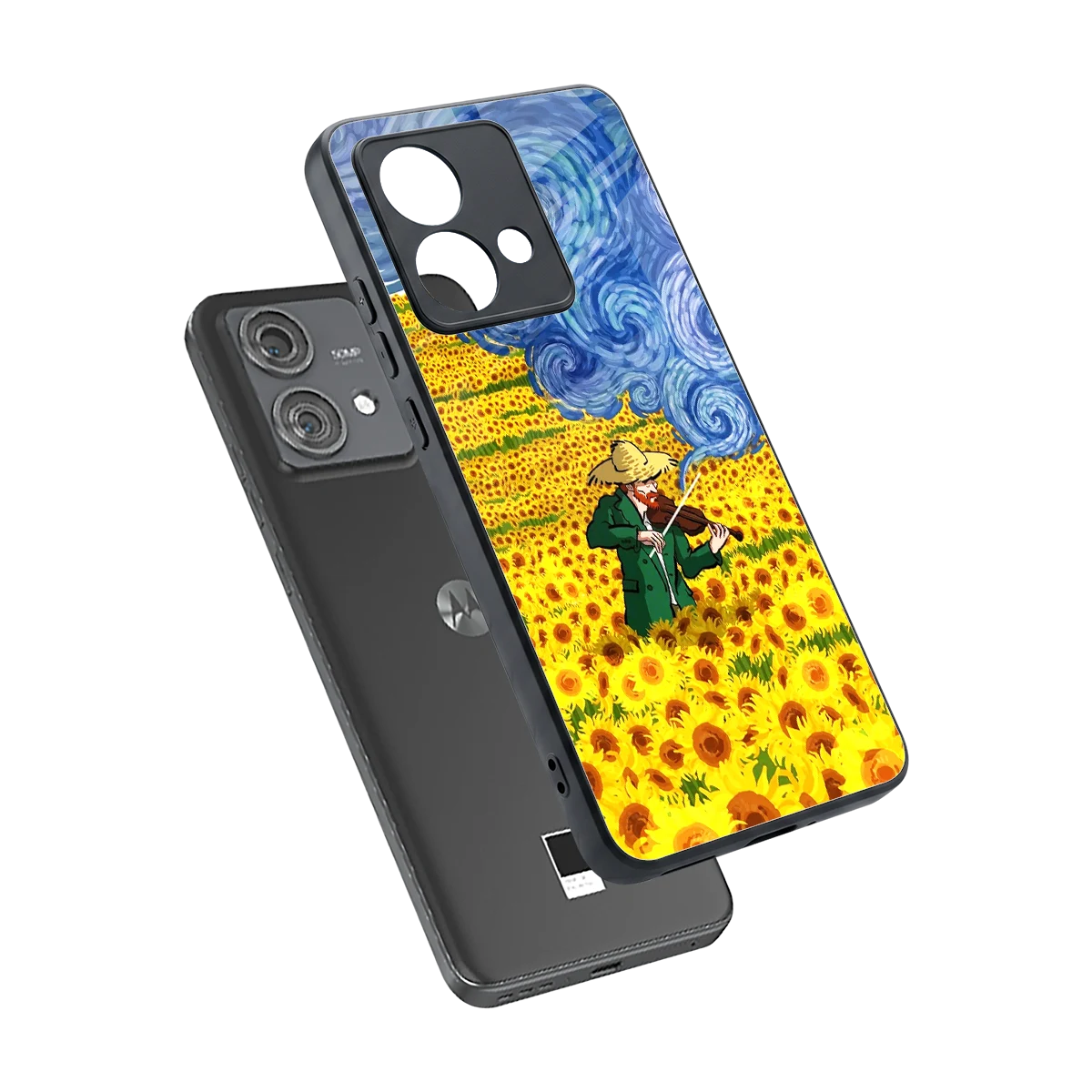 Starry Strings sleek motorola edge 40 neo 5g cover with tempered glass back and TPU edges