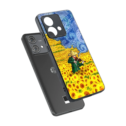 Starry Strings sleek motorola edge 40 neo 5g cover with tempered glass back and TPU edges