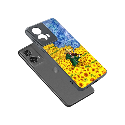 Starry Strings sleek motorola edge 50 fusion cover with tempered glass back and TPU edges