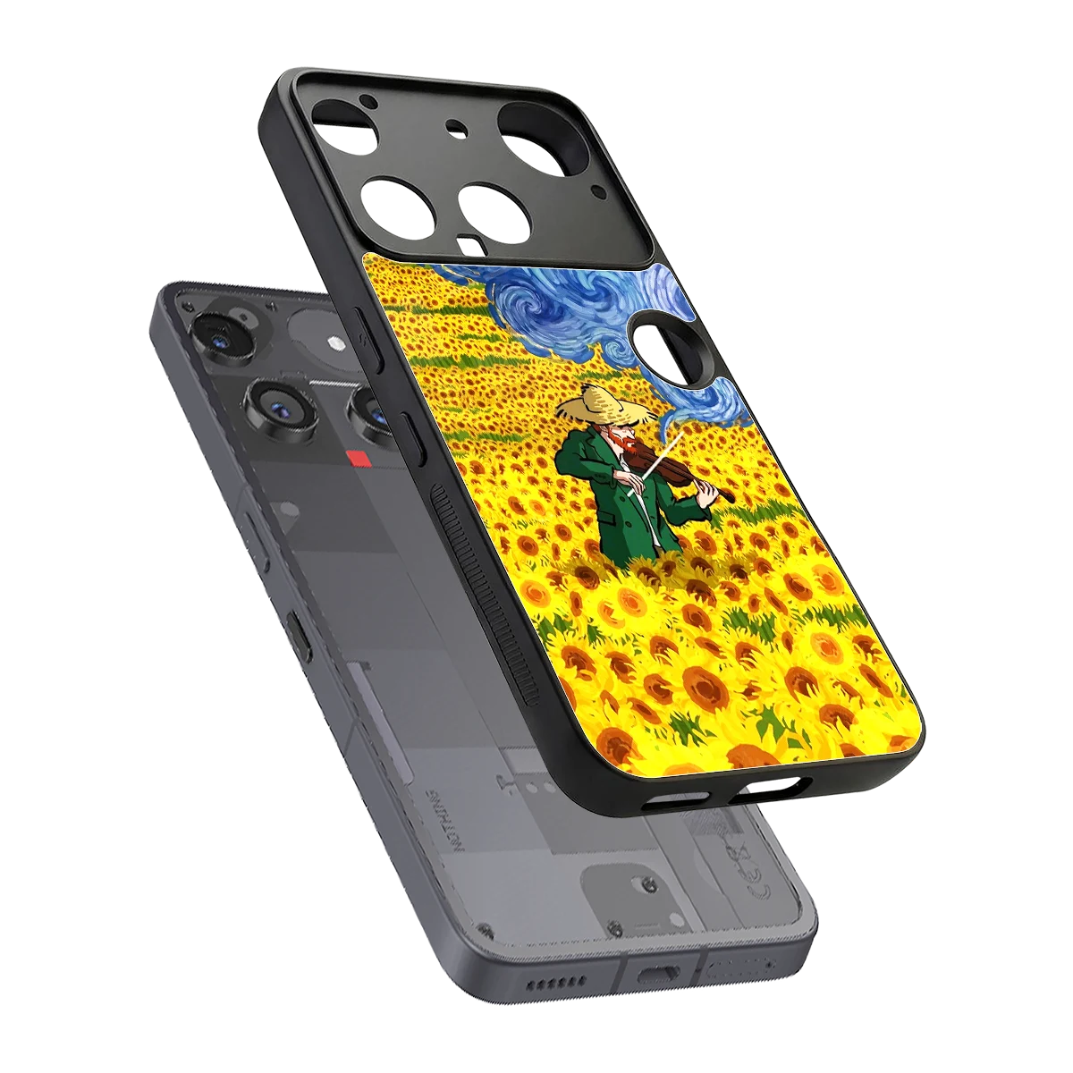 Starry Strings sleek nothing phone 3 cover with tempered glass back and TPU edges