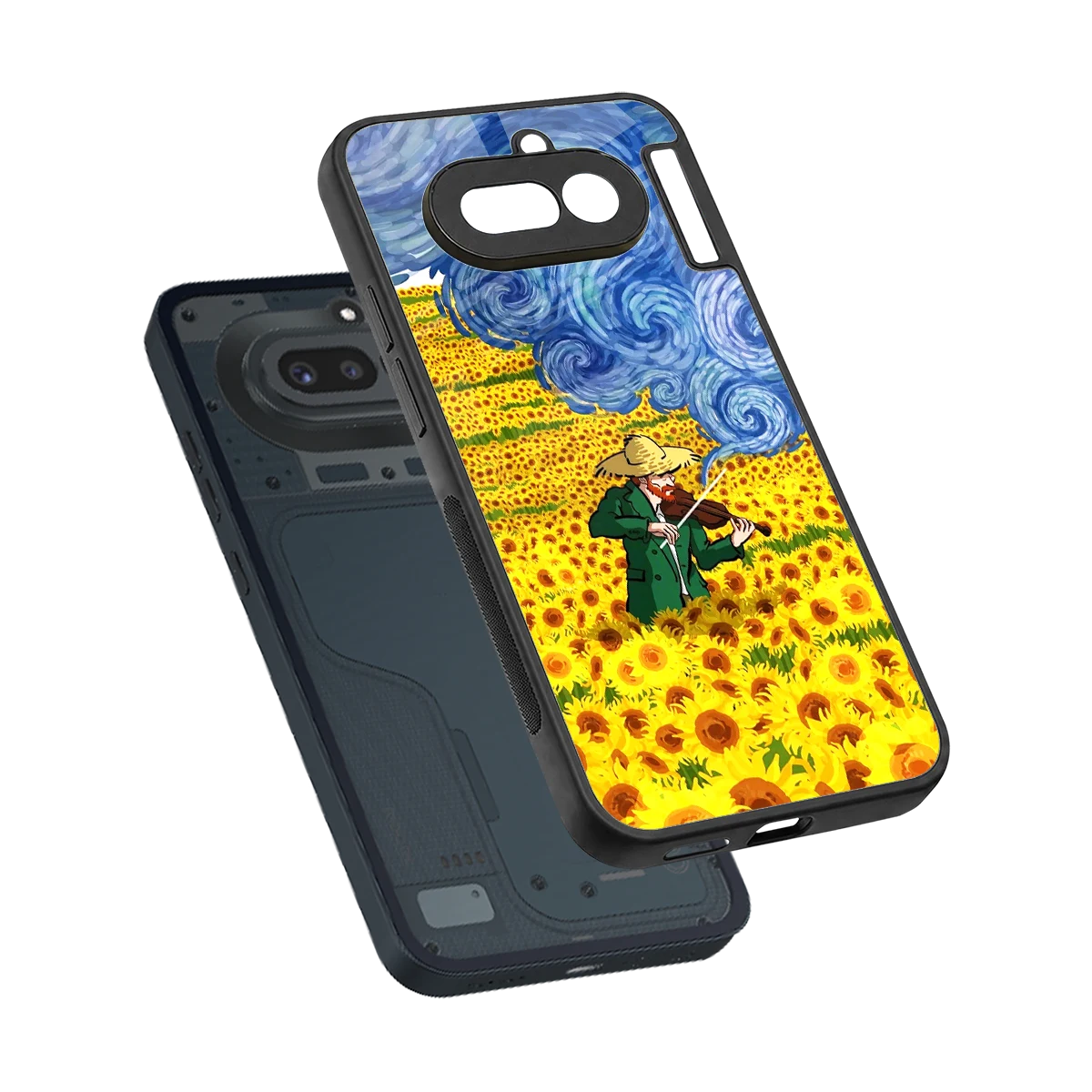 Starry Strings sleek nothing phone 4a cover with tempered glass back and TPU edges