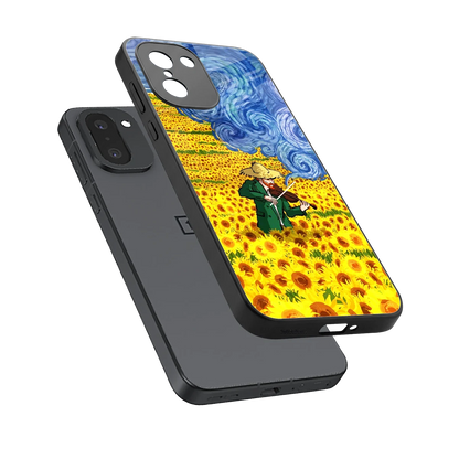 Starry Strings sleek oneplus 15r cover with tempered glass back and TPU edges