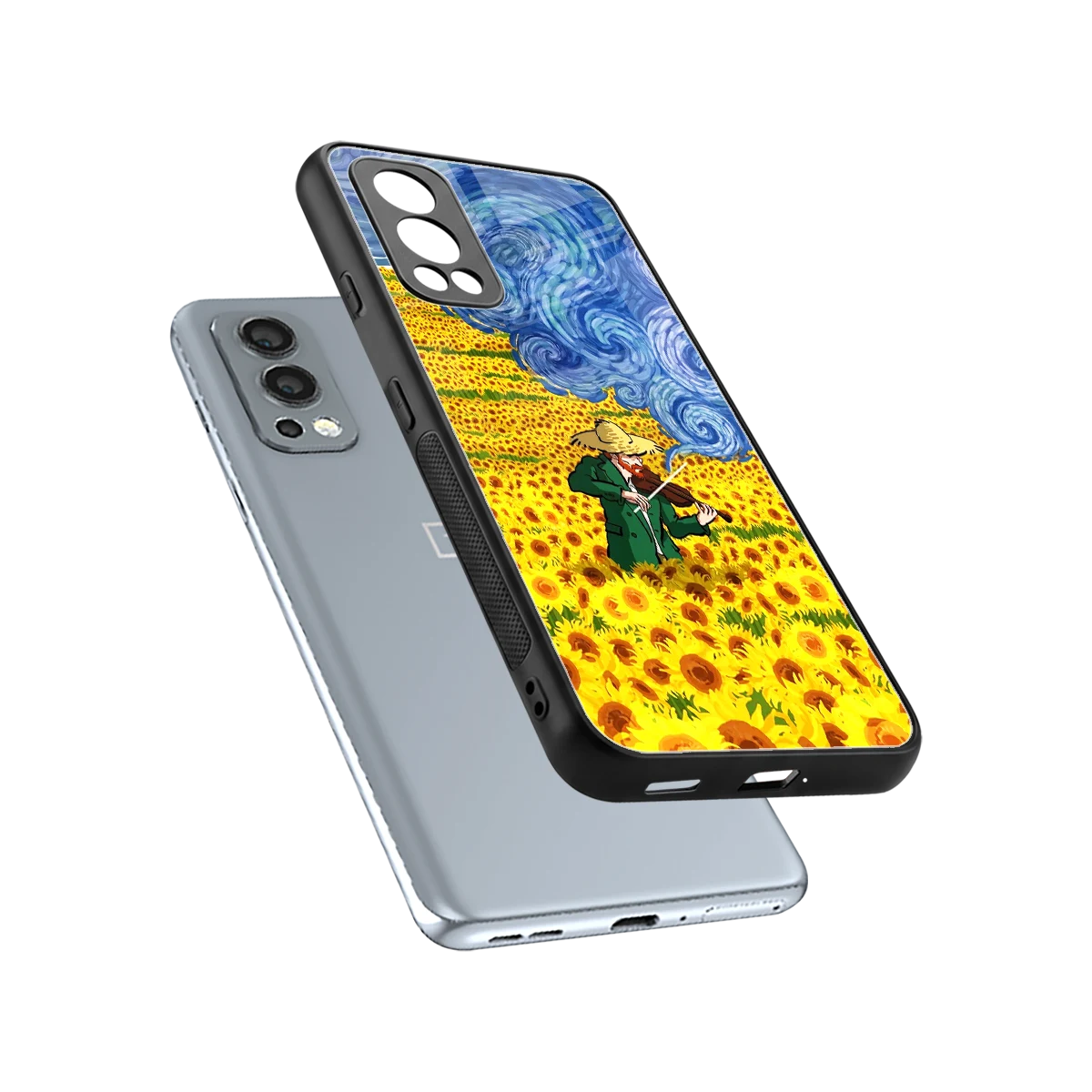 Starry Strings sleek oneplus nord 2 cover with tempered glass back and TPU edges