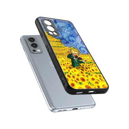 Starry Strings sleek oneplus nord 2 cover with tempered glass back and TPU edges