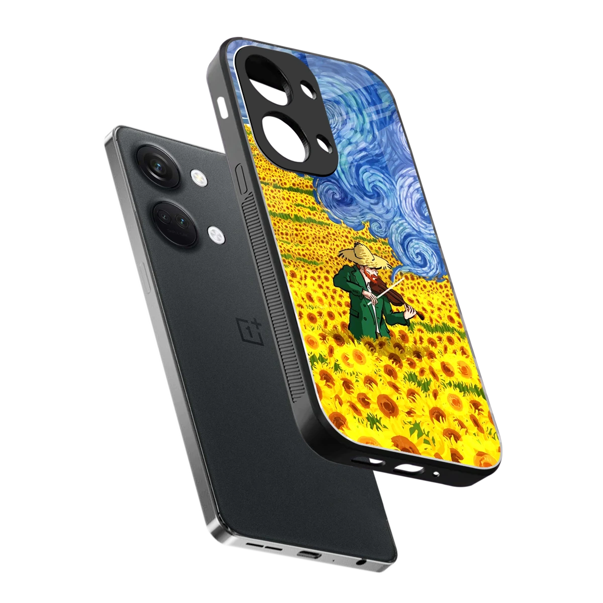 Starry Strings sleek oneplus nord 3 cover with tempered glass back and TPU edges