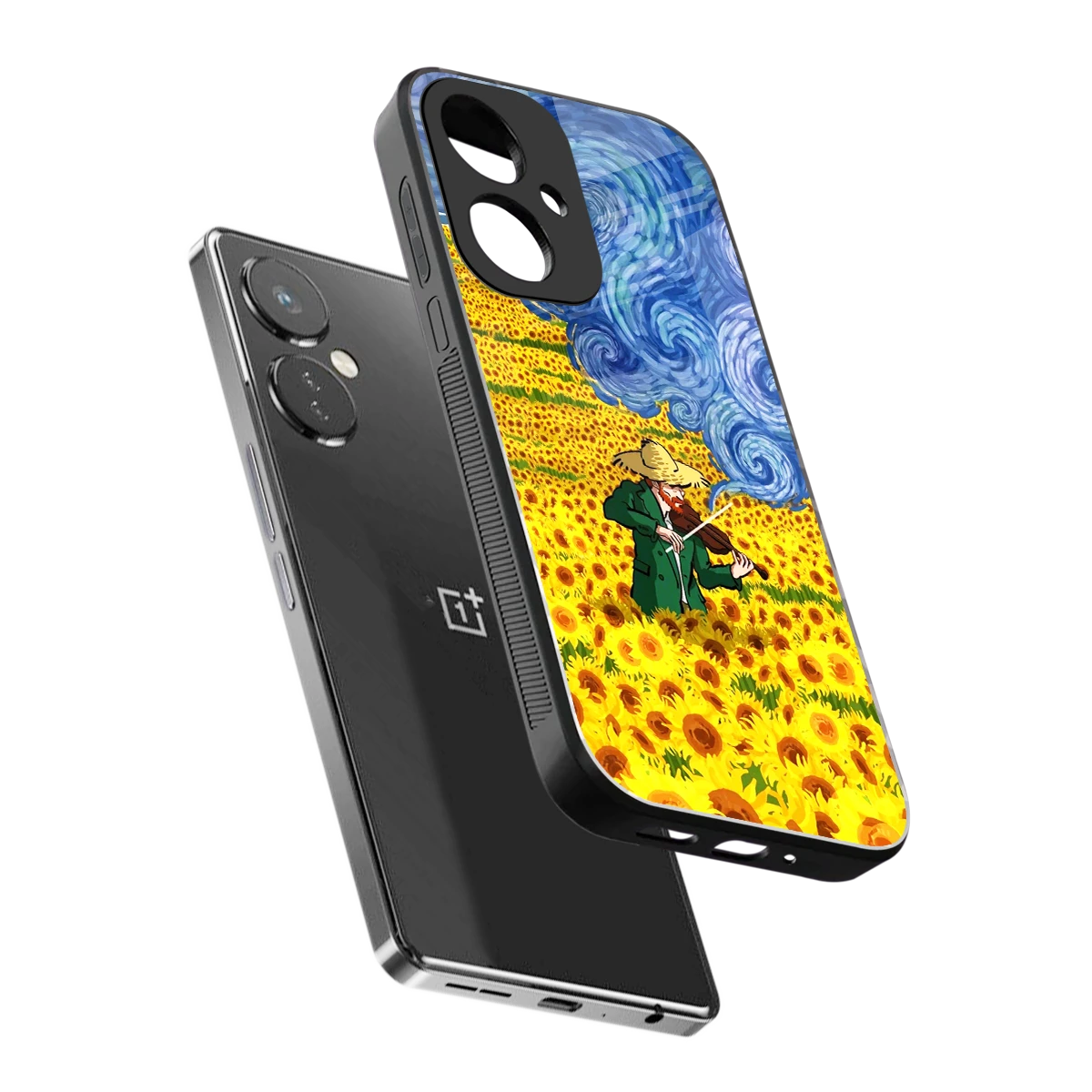 Starry Strings sleek oneplus nord ce 3 cover with tempered glass back and TPU edges