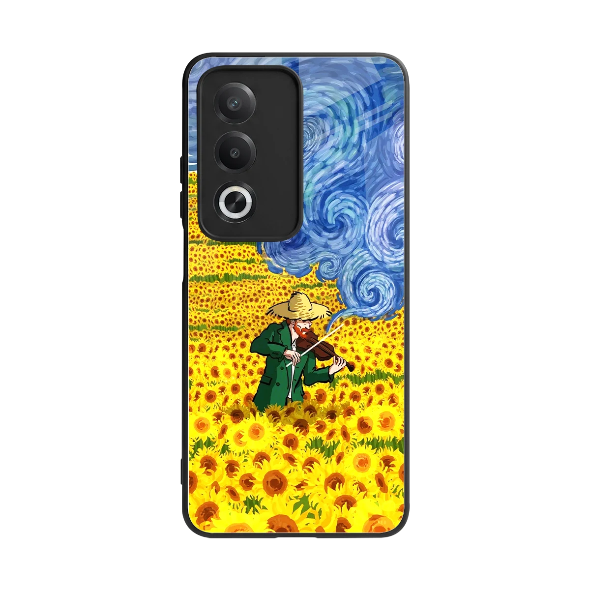 Starry Strings back phone cover | glass case for oppo a3 pro
