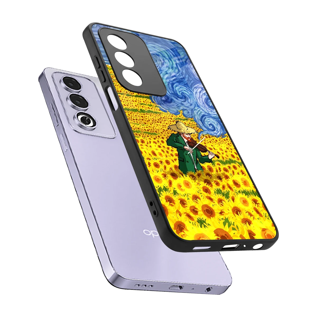 Starry Strings sleek oppo a3 pro cover with tempered glass back and TPU edges