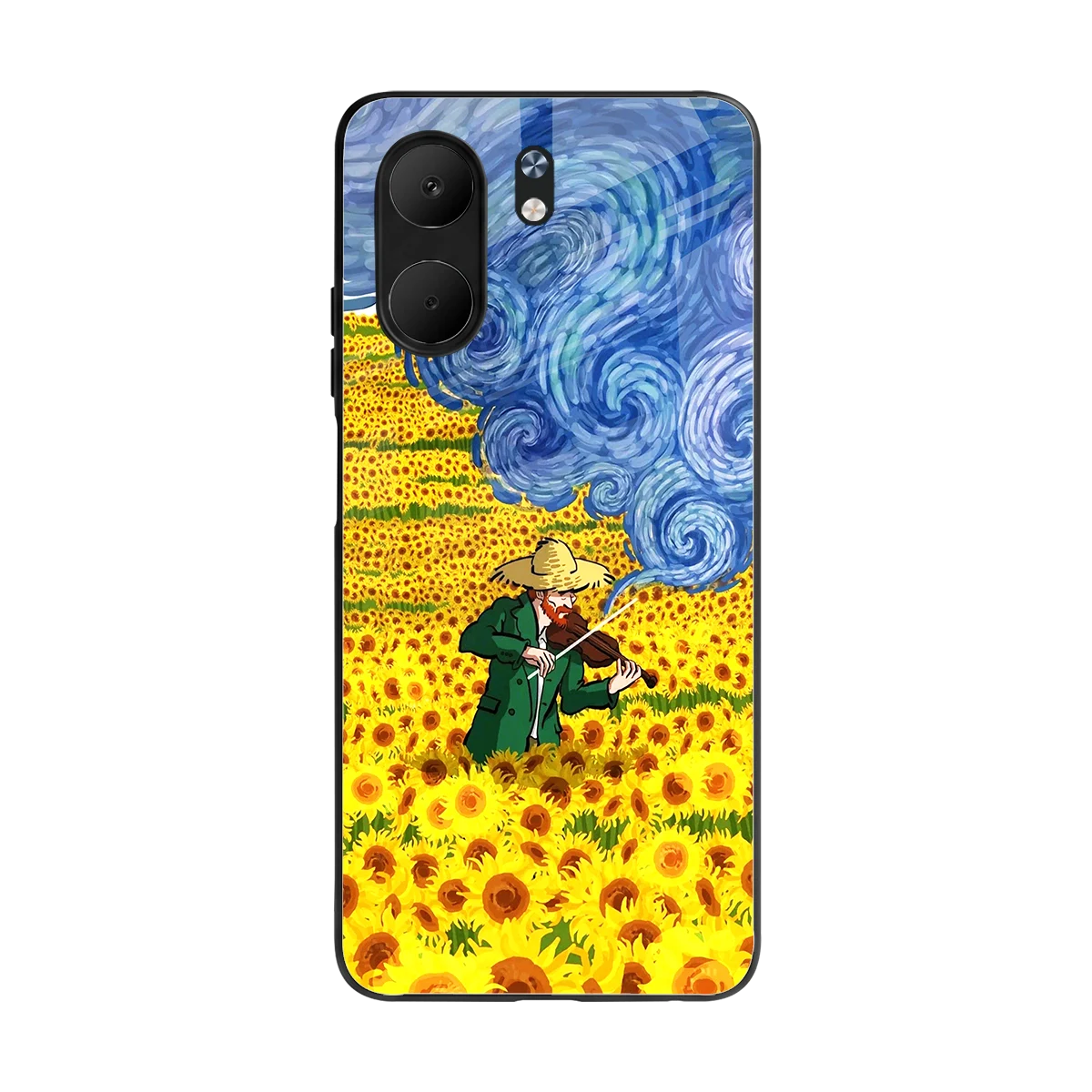 Starry Strings back phone cover | glass case for oppo a5x 5g