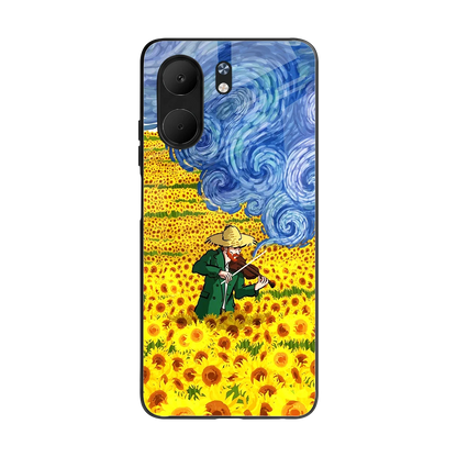Starry Strings back phone cover | glass case for oppo a5x 5g