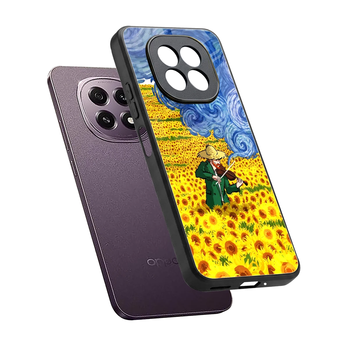 Starry Strings sleek oppo f29 5g cover with tempered glass back and TPU edges