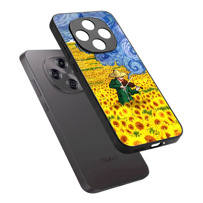 Starry Strings sleek oppo f31 pro 5g cover with tempered glass back and TPU edges