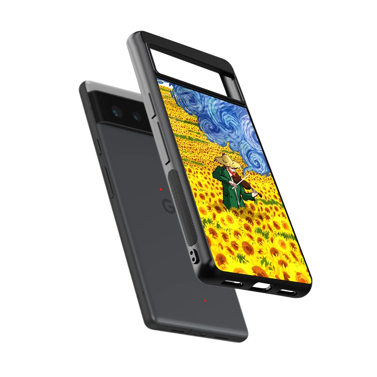 Starry Strings sleek google pixel 6a cover with tempered glass back and TPU edges