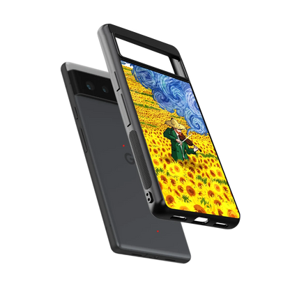 Starry Strings sleek google pixel 6a cover with tempered glass back and TPU edges