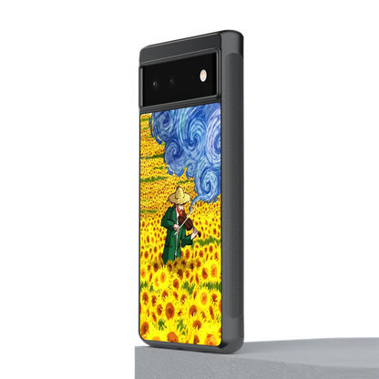 Starry Strings stylish phone case for google pixel 6a | glossy glass and slim fit