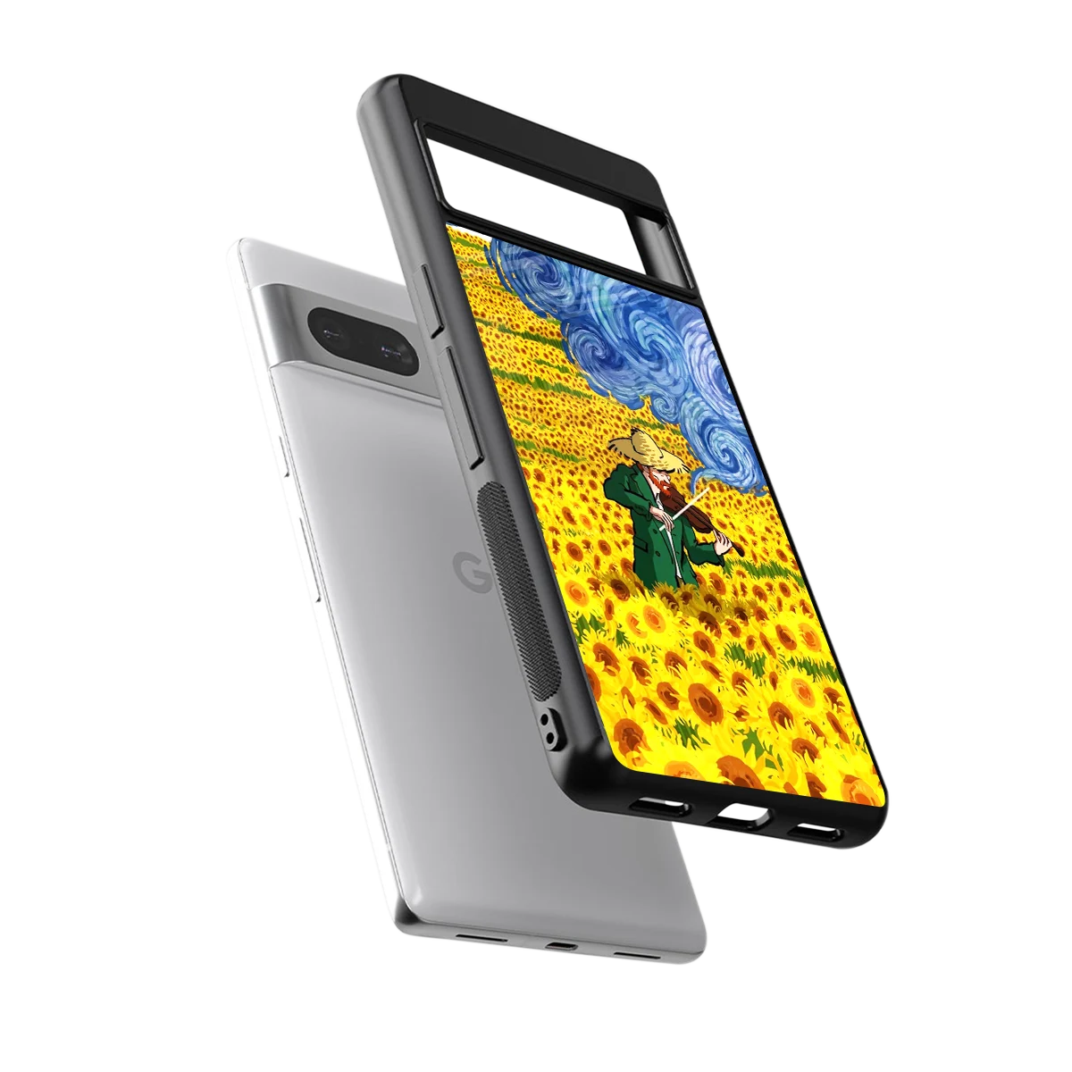 Starry Strings sleek google pixel 7 cover with tempered glass back and TPU edges