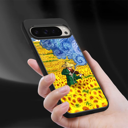 Starry Strings sleek google pixel 9 pro cover with tempered glass back and TPU edges