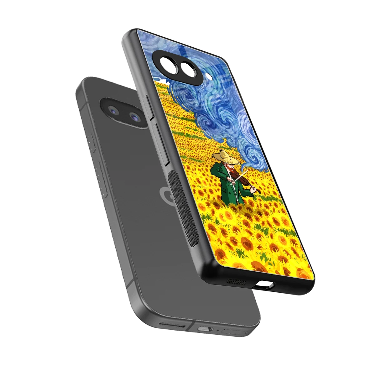 Starry Strings sleek google pixel 10a cover with tempered glass back and TPU edges