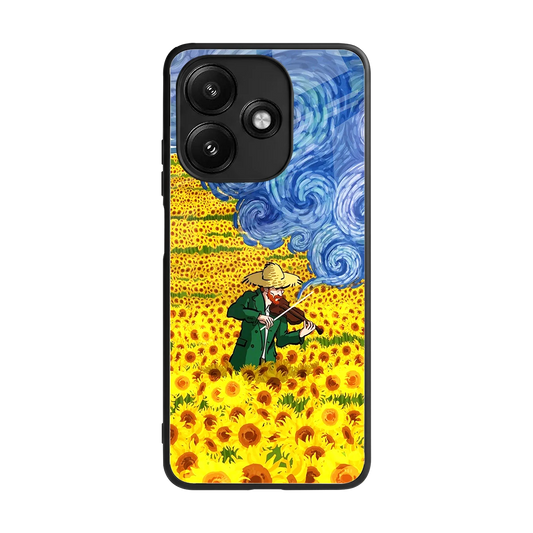 Starry Strings back phone cover | glass case for redmi 12 5g