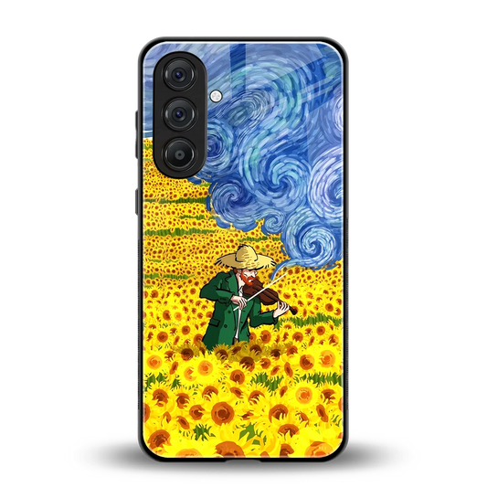 Starry Strings back phone cover | glass case for samsung galaxy m36 5g