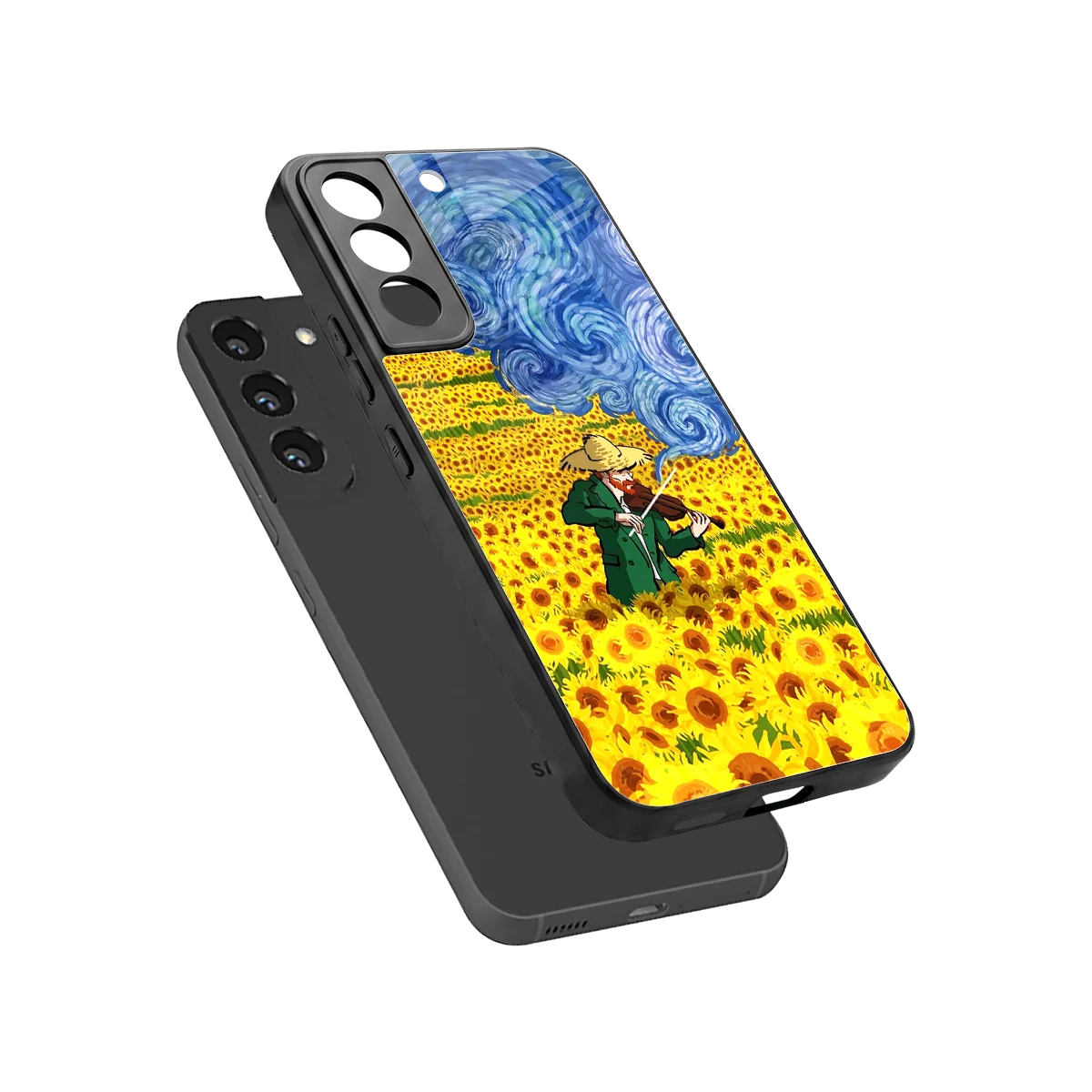 Starry Strings sleek samsung galaxy s22 cover with tempered glass back and TPU edges