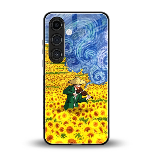 Starry Strings back phone cover | glass case for samsung galaxy s24 fe