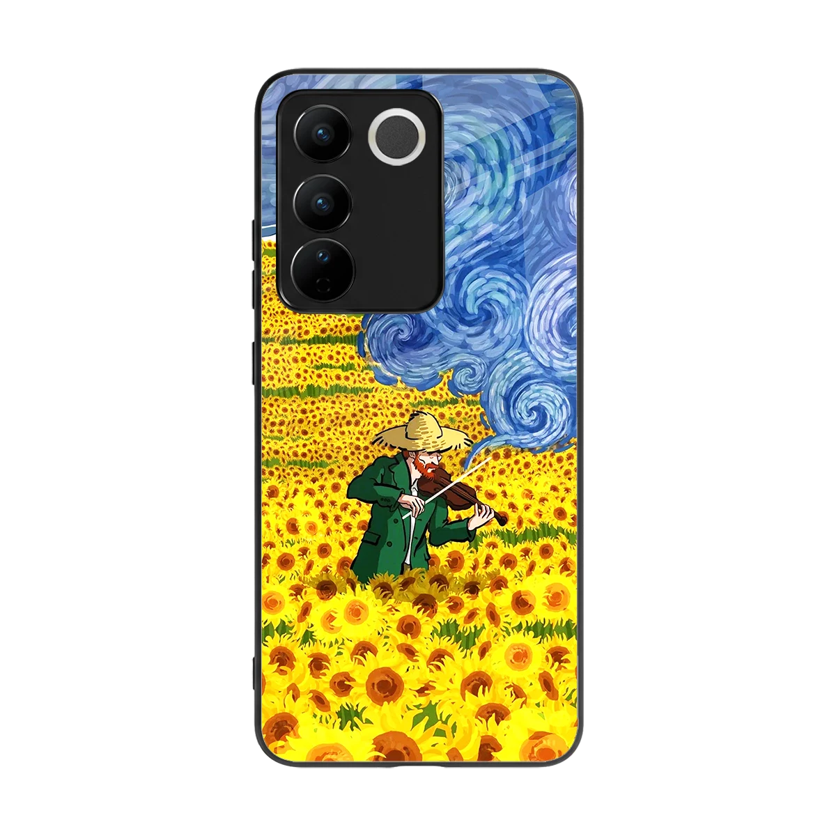 Starry Strings back phone cover | glass case for vivo v27 5g