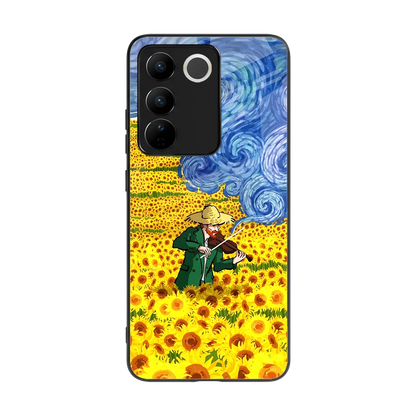 Starry Strings back phone cover | glass case for vivo v27 5g
