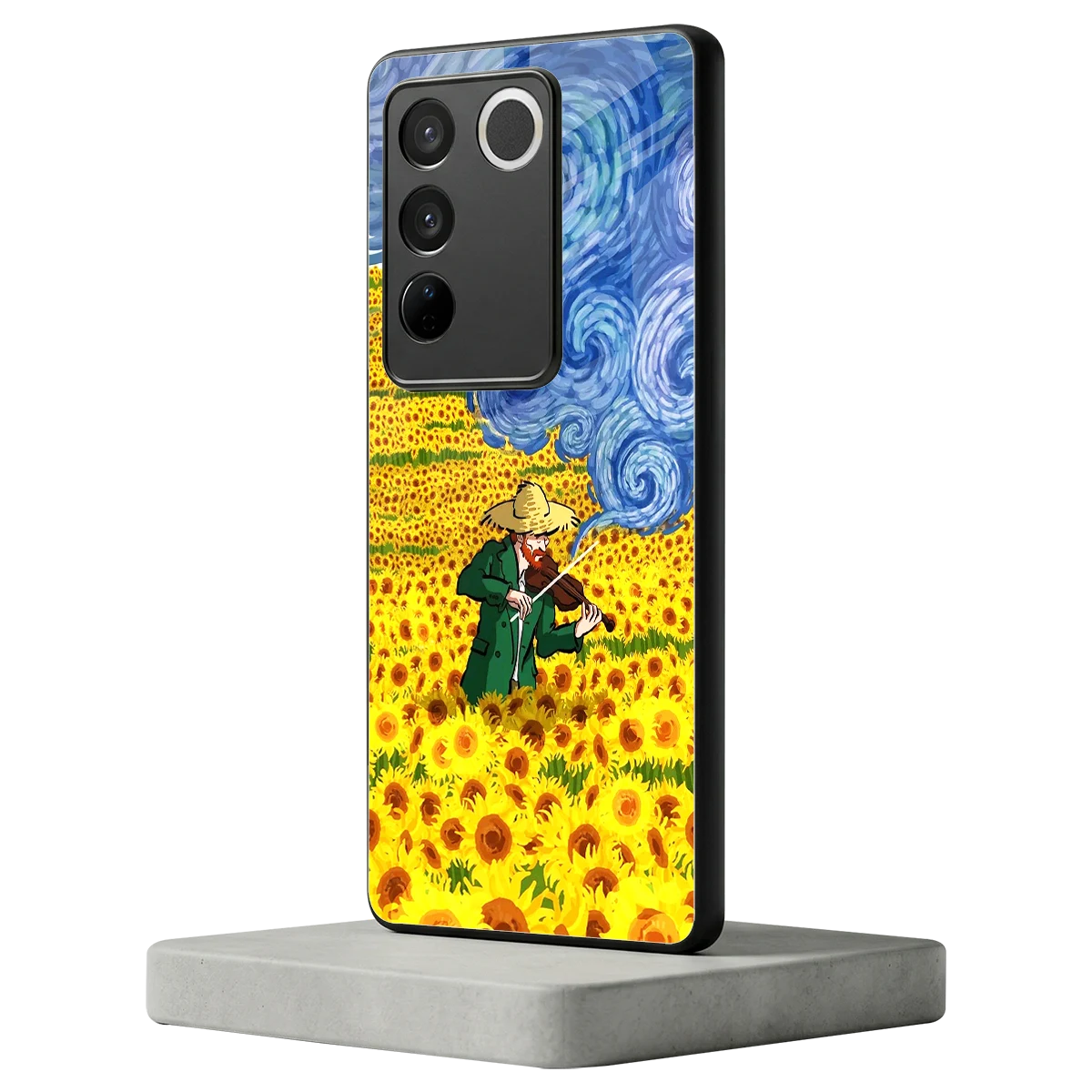 Starry Strings vivo v27 5g mobile cover | shockproof glass phone case