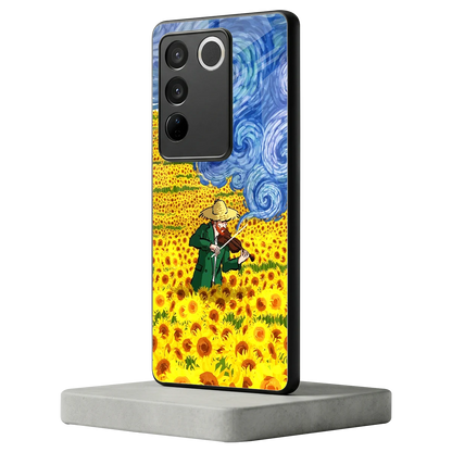 Starry Strings vivo v27 5g mobile cover | shockproof glass phone case