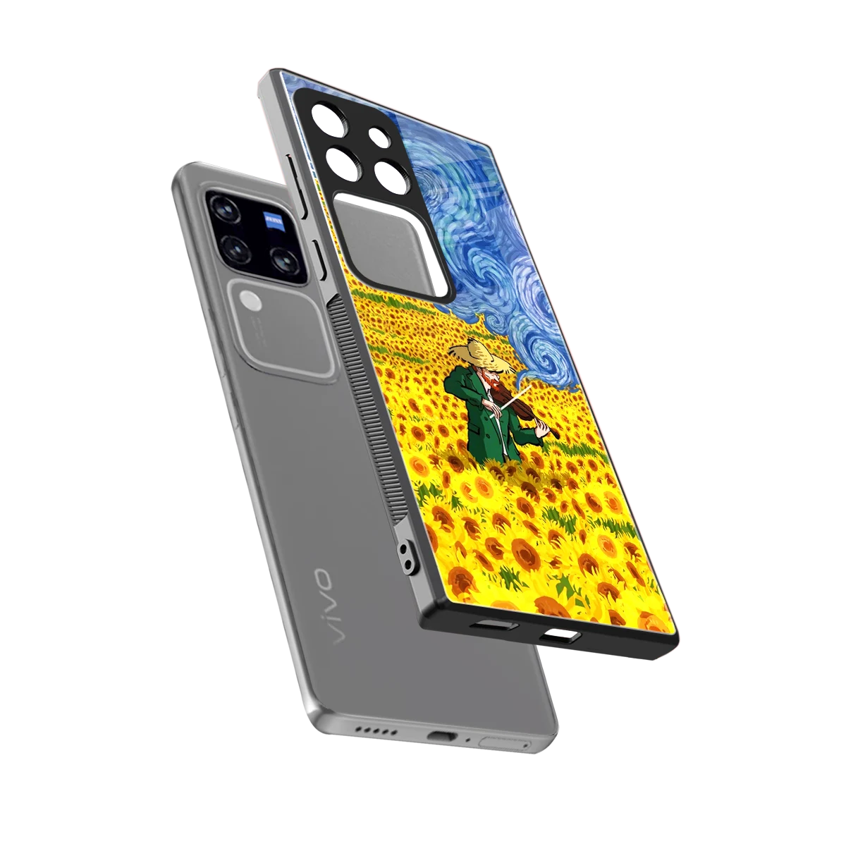 Starry Strings sleekvivo v30 pro cover with tempered glass back and TPU edges