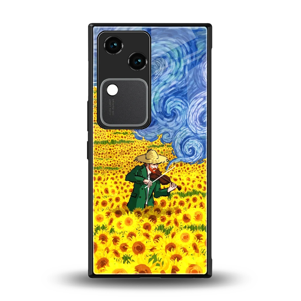 Starry Strings back phone cover | glass case for vivo v30