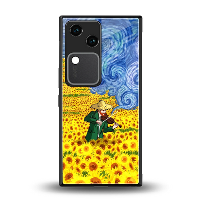 Starry Strings back phone cover | glass case for vivo v30