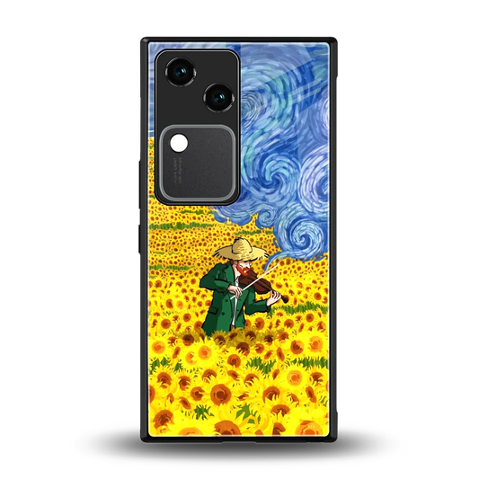 Starry Strings back phone cover | glass case for vivo v30