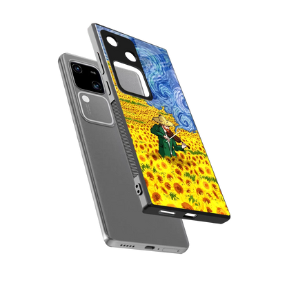Starry Strings sleek vivo v30 cover with tempered glass back and TPU edges