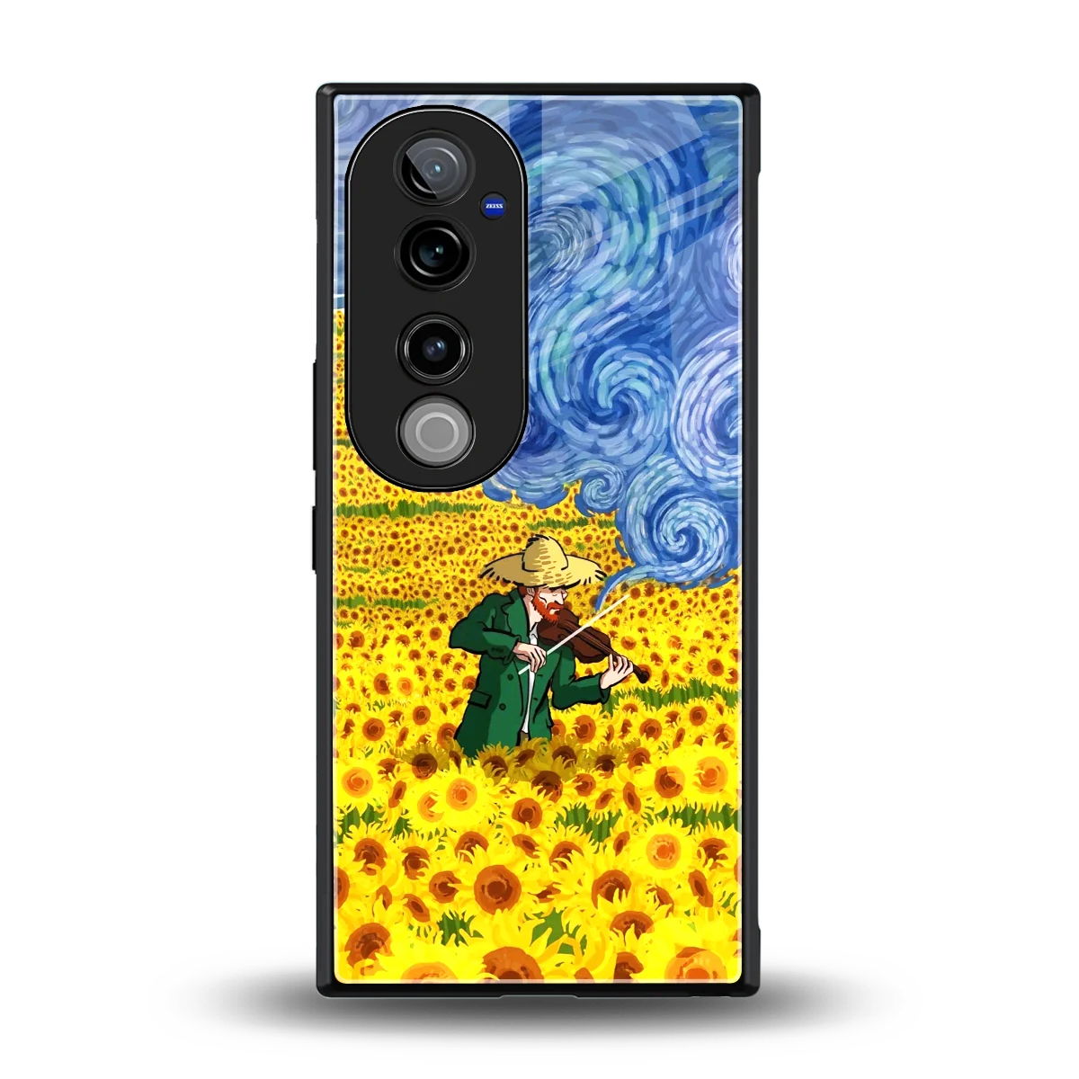 Starry Strings back phone cover | glass case for vivo v40 pro