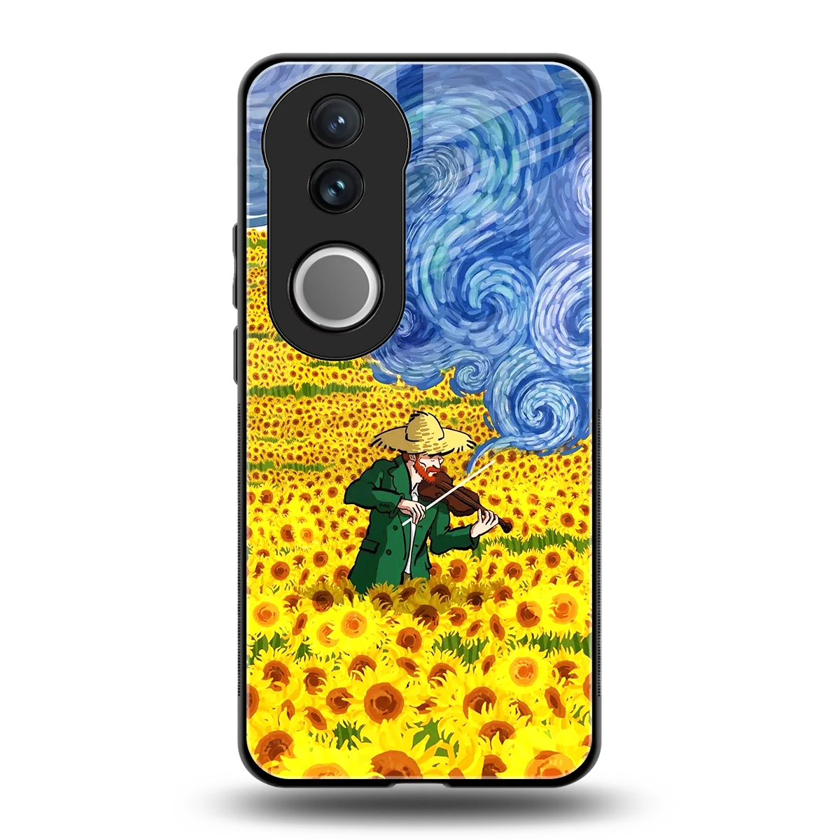 Starry Strings back phone cover | glass case for vivo v50